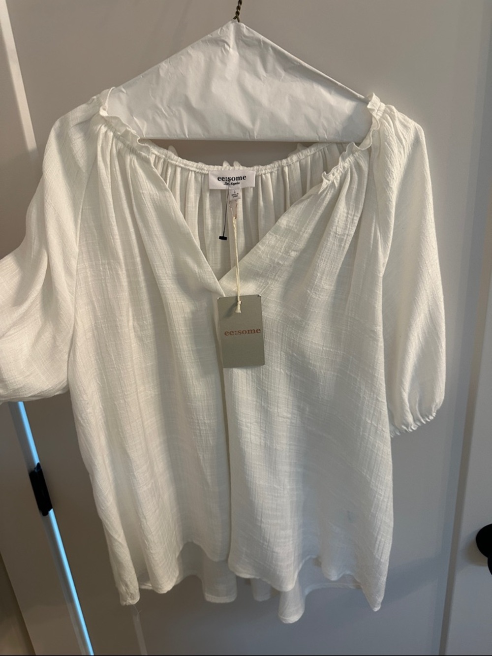 eesome White Peasant Blouse